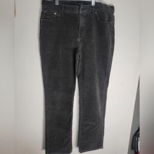 Chaps Corduroy Chino Pants Women SZ.10P Black Stretch Jeans Straight Cotton